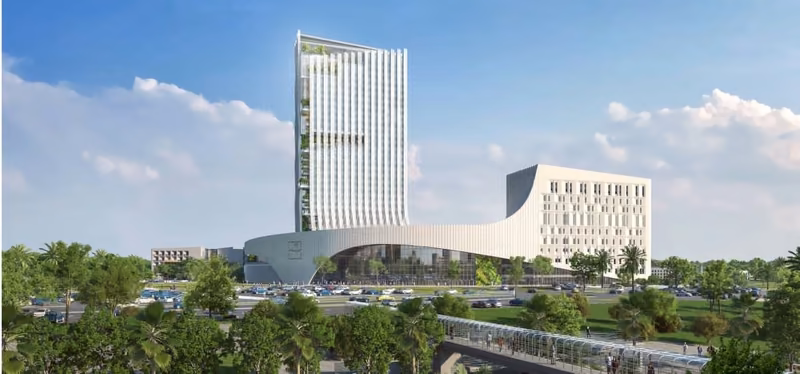 CHU Ibn Sina, Rabat, a Linkology parking systems installation in progress (architectural render)